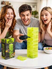Juego Torre Movediza Vibratoria – Torre de Bloques Divertida para Amigos y Familia | Juego de Mesa Adictivo - Multicolor - Ver 3