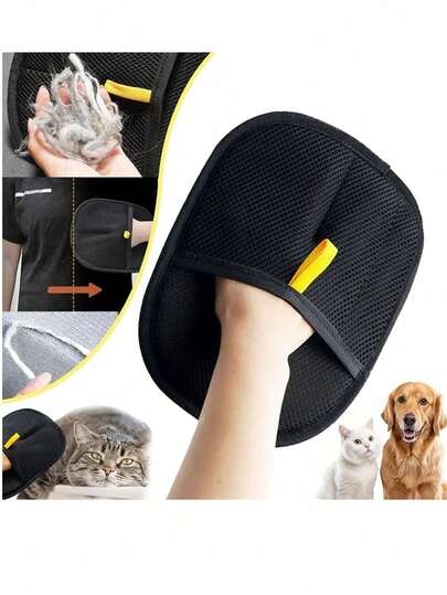 Reusable Cat Hair Removal Gloves - Dual Brush Design Easily Cleans Hair And Fuzz, Ergonomic Pet Owner Grooming Gloves, Durable And Easy To Clean Household Cleaning Tool, Dog Hair Removal Dual Brush Gloves | Adjustable Size