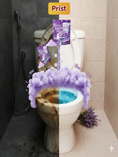 Powerful Toilet Bowl Cleaner Powder & Effervescent Tablets Professional Deep Cleaning For Bathroom Instant Heavy Stain Remover For Lime Scale & Yellow Urine Dirt Automatic Foaming Toilet Tank Cleaner Cubes Long-Lasting Freshness & Odor Neutralizer Multi-Use Household Cleaning Supplies