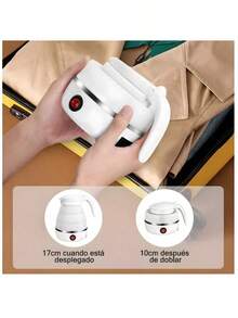 Hervidor Tetera Eléctrica Portatil Viaje Plegable Silicona Tipo Cafetera Estilo Jarra De Grado Alimenticio Calentador 6 Minutos Agua Caliente Rapida Ahorra Espacio Liviana Ligera Moderna Ideal Para Cualquier Lugar Casa Oficina Escuela Vacaciones W4100 Blanco - Blanco claro - Ver 7
