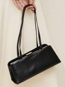 Women's Retro Style Clip Bag, Suitable For Daily Commute, Travel, Shopping - Black - View 4