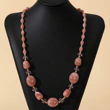 1 chiếc vòng cổ dài nhiều màu sắc thời trang, màu hồng - Hồng - Xem 5