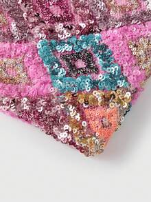 Women's Sexy Sequin Mini Skirt Y2k Color Block Sequin Embellished Sparkly Bodycon Short Skirt Glitter Pencil Skirt Night Club Rave Party Outfit Beach Vaction Streetwear - 西瓜粉 - 查看 7