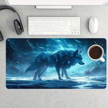 Extra-Large Electric Wolf Light-Up Mouse Pad With Non-Slip Rubber Base - Glowing Wolf Design, USB-Powered Lighting, Compatible With PC And Laptops - A - View 6