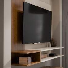 TV Panel Mount For Bedroom/Living Room, Milan Model, For TVs Up To 50 Inches, With Shelf/Niche. - 米色 - 查看 3