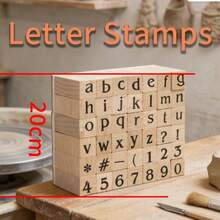 陶瓷字母印章，木质字母数字印章，适用于陶瓷工艺品、DIY手工、剪贴簿和卡片制作 - 彩色 - 查看 5