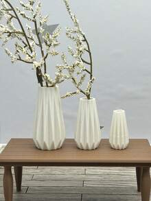 3件組塑膠微景觀迷你花瓶（不含植物）桌面小飾品，可用於花藝插花、仙女花園裝飾花瓶 - 3個/套花瓶 - 查看 6