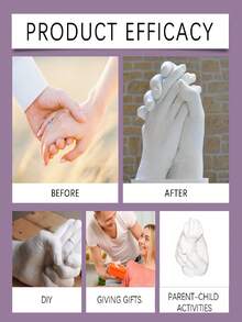DOWMOO 1件/3D DIY手模粉/克隆粉手模型DIY纪念品情侣手模套装，女士礼物，男士礼物，情侣礼物，个性化结婚礼物，母亲节礼物，模具和脚印套装，3D模具套装，母亲节礼物，节日礼物 - 多款式 - 查看 7