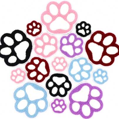 WENSIDUO 3pcs Cute Paw Print Patches,Kawaii Animal Paw Patches, Mix Cute Dog Paw Cat Paw, No-Sew Adhesive Embroidered Patches For Clothes, Accessories,Patches For Backpacks, Jeans, Pet Lover Gifts,There Are Three Styles: Large, Medium And Small
