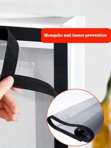 Invisible Black Fiberglass Mosquito & Fly Proof Window Screen, Breathable Mesh Net Curtain - Black Border Surround - View 4