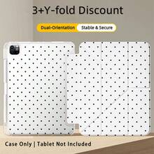 彩色亚克力水晶平板保护套，带支架，点状图案，兼容三星A9/A9+/S9/S9FE/A11/A11+/S11/S10 FE/S10 FE+/S10 Lite、苹果Air 5/6、荣耀、Matepad等热门机型。可折叠防弯折，硅胶加固边角，自动唤醒/睡眠功能，内置笔槽，多角度可调节支架——完美日常保护，节日理想礼物。 - 白色 - 查看 1