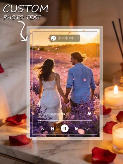 1pc Customized Acrylic Photo/Music Frame, Perfect Valentine's Day Gift, Personalized Gift For Family/Friends/Girlfriend/Boyfriend/Mom/Dad, Home Decor, Anniversary, Multifunctional, Decorative, Reusable, Elegant, Cute, High Quality, Modern Customized, Personalized, Unique, Ideal Gift, Valentine's Day, Valentine's Decor, Suitable For Mom, Dad, Boy, Girl, Birthday, Anniversary, Father's Day, Wedding Gift, Customized Birthday Gift