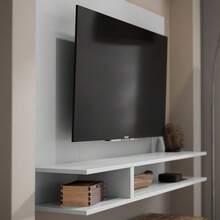 TV Panel Mount For Bedroom/Living Room, Milan Model, For TVs Up To 50 Inches, With Shelf/Niche. - 白色 - 查看 3
