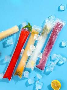 50pcs Popsicle Bags, Juice, Smoothie, Ice Cream, Fruit Ice Cream Popsicle Bags, Resealable Homemade Ice Cream And Food Packaging Bags, Party Kitchen Gift Bags, Disposable Lollipop Ice Bags, Crushed Ice Bags And Self-Sealing Clear Lollipop Ice Bags - Essential For A Cool Summer - Transparent - View 5