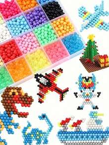 1 set Juego de cuentas mágicas de agua de colores aleatorios, cuentas adhesivas de agua mágica, juguete educativo hecho a mano y creativo - Multicolor - Ver 6