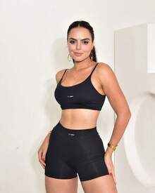 Seamless Front Fitness Set, Zero Transparency, Lined Top - Negro - Ver 5