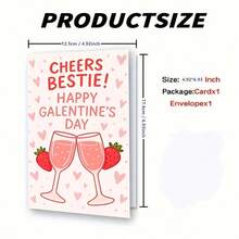 1Pc"Friendship Bubble" Best Friend Card! Wine And Strawberry Theme Best Friend Gift - Women's Night Party Card - View 3