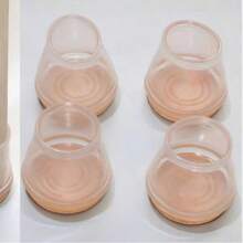 4pcs Chair Leg Covers With Non-Slip Felt Pads - Transparent Round Table Base Covers For Floor Protection, TPR Silent Wear-Resistant Desk, Stool, Chair Leg Sleeves - Multicolor - View 12