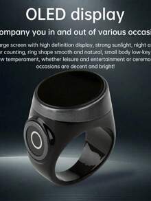 OLED Display Counting Ring, Silicone Adjustable Ring, TYPE-C Interface, Suitable For Prayer Counting, Tally Counter, Tasbih Counter Digital, Electronic Tasbih Counter, Electronic Tasbih Ring, Tally Counter Finger, Tasbeeh Counter, Ring - S9 Counter - View 9