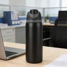 Botella de agua de acero inoxidable 800ml con pajita, de gran capacidad, adecuada para deportes al aire libre, portátil, con aislamiento al vacío, material de acero inoxidable, ideal para viajes, gran capacidad, adecuada para usar en restaurantes deportivos. - Negro - Ver 12