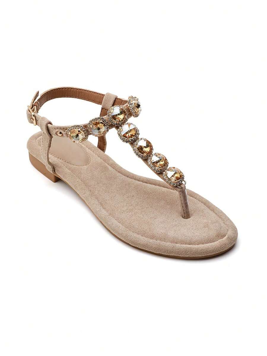 Sandalplattform med dekorationer för brudar och pierres colorées - Beige 9803 - Visa 1
