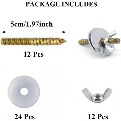 12pcs Bird Cage Accessories Set - Iron Alloy Screws, Suitable For Perches And Wooden Houses - Non-Electric, Enhance Stability And Decoration, Bird House, Pet Bird Cage