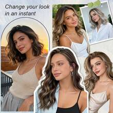 Glueless Lace Wig Synthetic 13x4 Lace Front Wigs For Women Medium DArk Brown Highlights Body Wave Wig Middle Part Realistic Look - Blonde Highlight - View 11