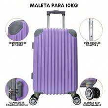 Maleta De Mano Para 10 Kg Ligera Rigida Impermeable - Lila Púrpura - Ver 4