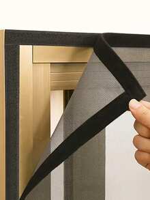 Invisible Black Fiberglass Mosquito & Fly Proof Window Screen, Breathable Mesh Net Curtain - Black Border Surround - View 5