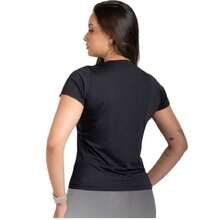 Women's Gym T-Shirt, Comfortable Workout Shirt, Basic Fit, Women's Running, Casual. Fabric: None. Sports And Fitness, Daily Wear, Home Fitness. - 黑色 - 查看 3