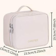 大容量多层化妆品收纳包 - 可拆卸仿皮设计，带刷槽 | 便携式旅行化妆包 - 彩色 - 查看 11