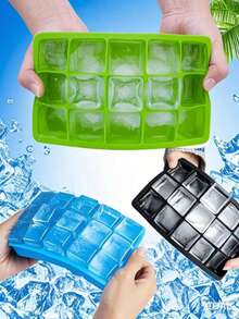 1 Silicone Ice Grid Mold, Simple Black 15 Grid Refrigerator Ice Maker Tray To School - View 6