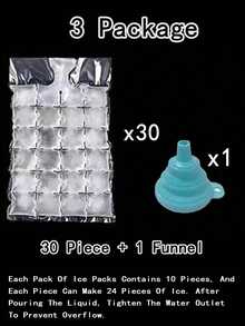 1/5 Pack Home Use Ice Bag Ice Cube Self-Sealing Ice Bag Ice Tray Mold With Funnel - Clear - View 13