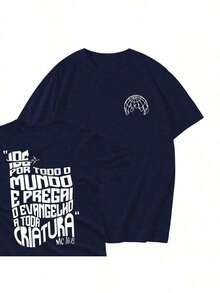 Christian T-Shirt 100% Cotton "Go Into All The World" - Màu xanh hải quân - Xem 1