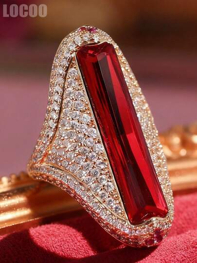 1 PC Pretty Cubic Zirconia Ring For Women For Wedding Engagement Anniversary Party Jewelry Valentine's Day Gift