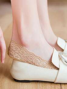 1/5/10 Pairs Women's Summer Invisible Socks, Thin Breathable Comfortable Mesh Silicone Non-Slip Boat Socks, Soft High Quality - Multicolor - View 8