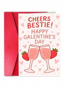 1Pc"Friendship Bubble" Best Friend Card! Wine And Strawberry Theme Best Friend Gift - Women's Night Party Card - View 2
