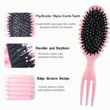 Curly Hair Styling Brush - Define & Shape Curls (Pink) - Pink - View 7