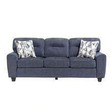 Durable Chenille Fabric Sofa W Decorative Pillows Blue Contemporary Living Room Furniture 1pc On-Site - 灰色 + 合板 + 現代風格 + 6 座 - 查看 1