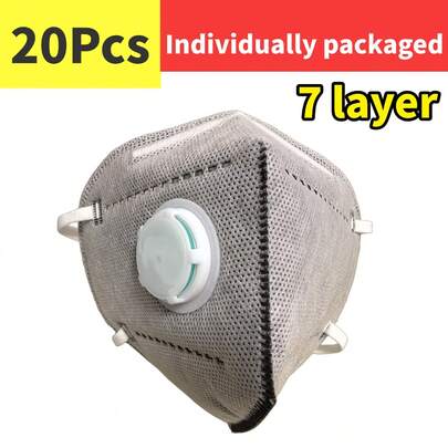 Pack Of 20 Unisex Masks (FFP3/FFP2/) – Individually Wrapped, 7-Layer Reinforced Construction, Loose-Fitting Design For Easy Breathing, With Built-In Adjustable Foam Nose Clip