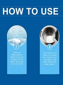 JUE FISH Limescale Cleaning Effervescent Tablets, Quickly Dissolve Stubborn Limescale, Easily Remove Difficult-To-Clean Limescale Stains In Kitchen, Bathroom, And More - Solid State - View 4