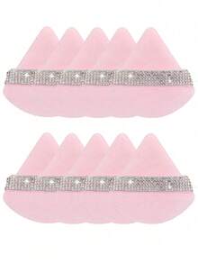 24个/15个/8个/3个三角形植绒化妆海绵，柔软蓬松质地，适用于面部和身体散粉上妆，化妆美容工具套装，化妆品，便宜，房间装饰，梳妆台，旅行，卧室，化妆配件，粉扑，美妆蛋，散粉扑，化妆海绵，便宜，圣诞礼物，化妆品，化妆工具，便宜货，礼物，女士礼物，圣诞礼物，赠品，旅行，便宜货，旅行必备 - 粉色 - 查看 13