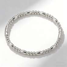 1件装不锈钢可叠戴手链，女士款——精致串珠手镯，波西米亚风饰品，适合日常佩戴和送礼” - 金色 - 查看 8