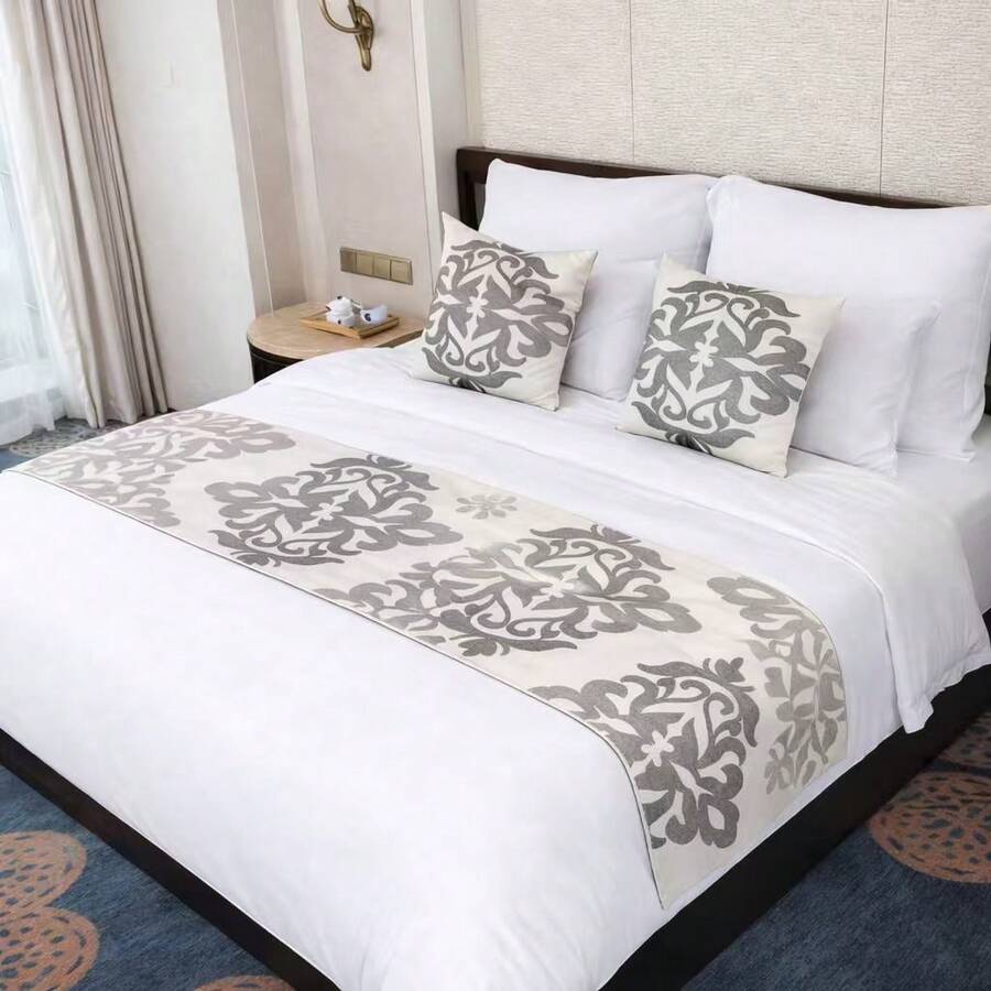 ILOVEHOME-Camino de Cama 70x210 Largo – Carrera de Cama 100% Poliéster para Pie de Cama, Decoración de Dormitorio, Facil cuidado (cojines no incluidos) - Modelo-8 - Ver 1