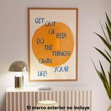 1 pieza de inspiración vintage "¡Levántate de la cama y vive tu propia vida!" Póster Artístico con Frases - Decoración de Pared en Lienzo para Dormitorio, Sala de Estar u Oficina - Diseño Estético Motivacional con Círculo Naranja - Regalo Ideal para Inauguración de Casa, Decoración de Pared para Dormitorio |   Cita Motivacional |   Estilo Clásico, Decoración de Pared - negro - Ver 9