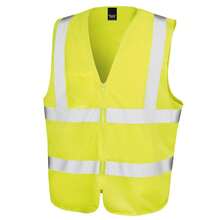 Result Unisex Adult Zip Front Hi-Vis Vest (Yellow) - 100% Polyester - 120gsm - (BC5614) - Yellow - View 1