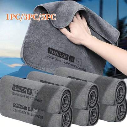Khăn rửa xe chuyên nghiệp, khăn lau xe hai mặt sợi siêu mịn, khăn dày thấm hút tốt và không bị xơ vải, khăn lau chi tiết xe hơi, khăn lau thấm hút, khăn vệ sinh xe hơi - Màu xám (30x30cm, 40x40cm, 35x75cm)