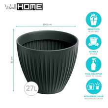 Interior Vaso Latia redondo rotomoldado Ø40x33 antracite - D - Ver 2