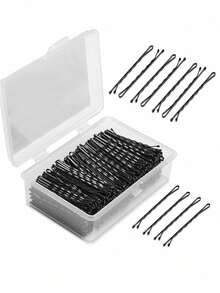 50pcs  Bobby Pins, Crimped Hair Pins For Women, Non Slip Hair Clips Bulk With Storage Box, Great For All Hair Style, Hair Tools, Hair Products And Accessories For Barber Salon Beauty Back To School, Travel Holiday Essentials, Hair Accessories For Women, Slick Back Brush, Barber Accessories, Hair Dryer, Hair, Barber, Hair Tools, Hair Products, Hair Dryer, Hair Brush, Hairdressing Equipment, Hairstyle, Hairdressing, Hair, Hair Products, Hair Tools, Hair Stuff, Barber, Barber Accessories, Barbershop, Hairdressing Equipment - 黑色 - 查看 1