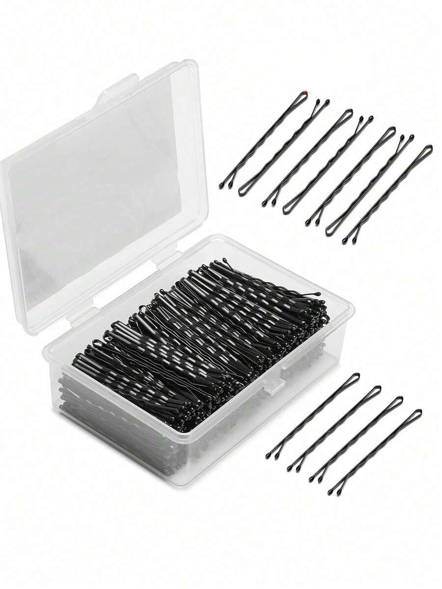 50pcs  Bobby Pins, Crimped Hair Pins For Women, Non Slip Hair Clips Bulk With Storage Box, Great For All Hair Style, Hair Tools, Hair Products And Accessories For Barber Salon Beauty Back To School, Travel Holiday Essentials, Hair Accessories For Women, Slick Back Brush, Barber Accessories, Hair Dryer, Hair, Barber, Hair Tools, Hair Products, Hair Dryer, Hair Brush, Hairdressing Equipment, Hairstyle, Hairdressing, Hair, Hair Products, Hair Tools, Hair Stuff, Barber, Barber Accessories, Barbershop, Hairdressing Equipment - 黑色 - 查看 1